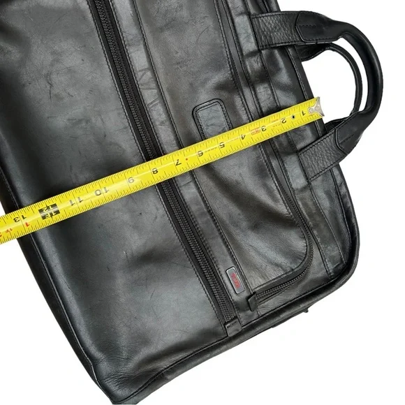 Tumi 96111DH ALPHA Slim Large Screen Black Leather Portfolio Briefcase Laptop​ - Picture 14 of 16